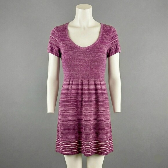 Retro Target Purple Knit Midi Dress XXL | Soft Stretch Short Sleeve Dress - Picture 5 of 7